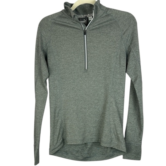 Puma Athletic Athleisure Casual Gray Quarter-Zip Small Pullover - Picture 1 of 10
